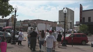 Protesters gather on downtown Tyler square after Roe v. Wade overturn