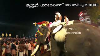 പറമേക്കാവ് വേല  ആഘോഷം തൃശൂർ. Paramekkavu vela thrissur, Pooram Aana ezhunallipp #PRVLOG Sarathrajan