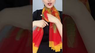 Tie tips🎀 Tie a Silk scarf 小窍门，丝巾系法 #women #beauty #shortvideo #silkscarf