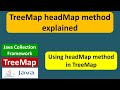 TreeMap headMap method explained | Java Collection Framework