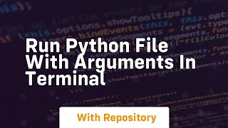 run python file with arguments in terminal