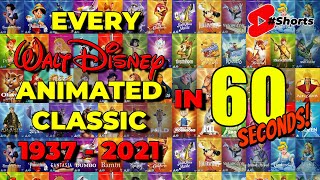 Every Walt Disney Animated Classic in 60 Seconds 1937-2021 #Shorts