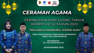 CERAMAH AGAMA PERINGATAN HUT KORPRI KE-52 TAHUN 2023