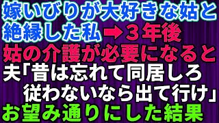 【スカッとする話】嫁いびりが大好きな姑と絶縁した私！3年後、姑の介護が必要になると夫が「過去は忘れて同居しろ！従わないなら出て行け」→お望み通り出て行った結果【修羅場】