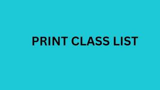 PRINT STUDENT LIST AND MARK SHEET