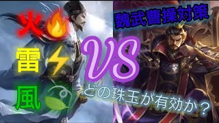 三国天武 臥龍諸葛vs魏武曹操 火🔥雷⚡風🍃どれが有効か検証しました❗