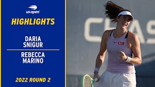 Daria Snigur vs. Rebecca Marino Highlights | 2022 US Open Round 2