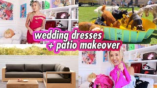 wedding dress try on + patio makeover