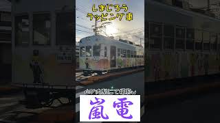 【乗降危険】嵐電の山ノ内駅は日本で一番危険な駅です（しまじろうラッピング）#shorts #嵐電#しまじろう