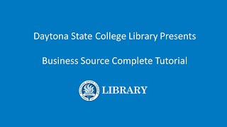 Business Source Complete Database Tutorial