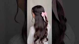 Cute easy hairstyles for long hair 🎀🩷 #hairstyle #hairtok #hair #hairtutorial #explorepage #shorts