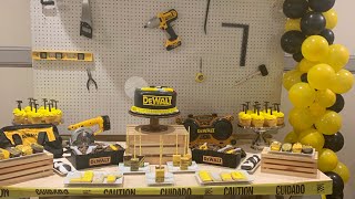 DEWALT theme party / construction birthday decoration