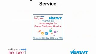 Call Centre Helper: Webinar Replay - 10 Strategies for Social Customer Service