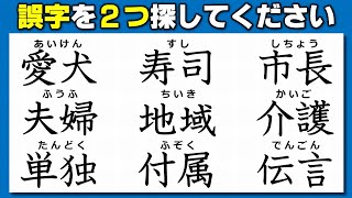 【違和感漢字探し】二か所の誤字を見つける観察訂正問題！7問！