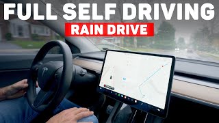 Tesla Full Self Driving Beta In The Rain - Impressive Results! (Tesla FSD Beta)