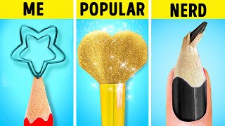 Nerd vs Popular Students Challenge! Cool Crafts \u0026 Funny Relatable Situations by 123 GO LIVE!