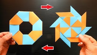 Como hacer una Estrella ninja transformable origami de papel FACIL de hacer