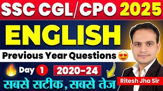 SSC CGL | CPO 2025 | English Practice Set | Day-01 | Best Grammar Vocab Solution | Ritesh Jha Sir