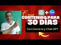 ⚙🦾 Crear CONTENIDO para un MES con canva y Chat GPT (Canva ai) | Juan Lima