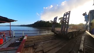 Guyana: Crossing the Essequibo River at Sherima Crossing