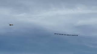 Plane flies over Donald Trump rally site in Wildwood, N.J