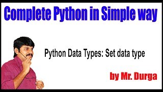 Fundamental Data Types || Python Data Types Set data type|| by Durga Sir
