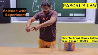 how to Break glass bottle from finger | 1000% real | know the science behind it #scienceexperiment