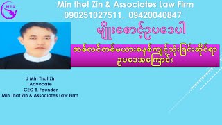 တစ်လင်တစ်မယားစနစ်ဥပဒေ- Legal