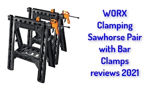 WORX Clamping Sawhorse Pair with Bar Clamps reviews 2021