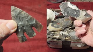 2068 - English Flint Barbed and Tanged Arrowhead #flintknapping