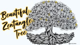 How to Draw Tree of Life Easy step by step | Zentangle Art| Zendoodle| Easy Zentanngle Tree Drawing