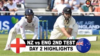 NZ vs ENG 2ND TEST DAY 2 HIGHLIGHTS 2022 | ENGLAND vs NEW ZEALAND 2ND TEST DAY HIGHLIGHTS 2022