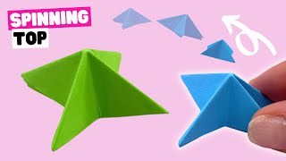How to make origami SPINNING top EASY. Paper spinning top toy.