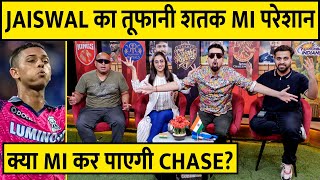 🔴JAISWAL का तूफानी शतक MUMBAI परेशान क्या MI कर पाएगी CHASE? | #rohitsharma #jaiswal #rr #mi