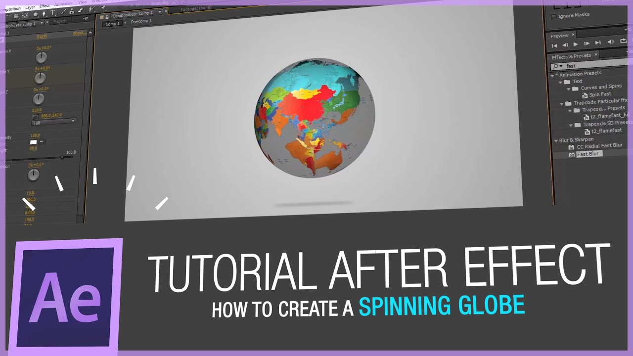 After Effects Tutorial - How To Create A Spinning Globe In After ...