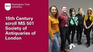 NTU News: 15th Century scroll MS 501 Society of Antiquaries of London