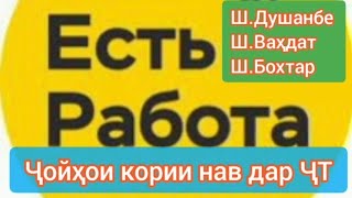 Ҷойҳои кории нав барои шумо, Дар ҶТ / Ш.Душанбе / Ш.Ваҳдат / Ш.Бохтар