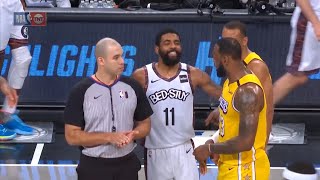 Kyrie Irving wins the challenge and lets LeBron James know about it | Lakers vs Nets