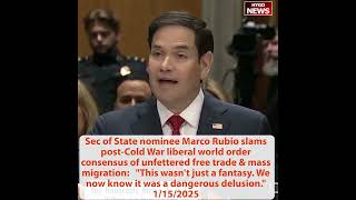 Marco Rubio: top priority make America safer, stronger \u0026 more prosperous; war in Ukraine has to end