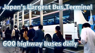 Japan's Largest Bus Terminal Yaesu, Tokyo, 600 highway buses daily