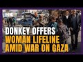 Donkey offers Palestinian woman lifeline amid Israel’s war on Gaza