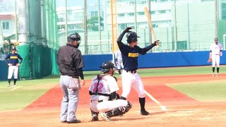 【2番レフトで早くも試合に】立教大 宮崎仁斗（新1年 大阪桐蔭）第2打席  2019/2/22 オープン戦