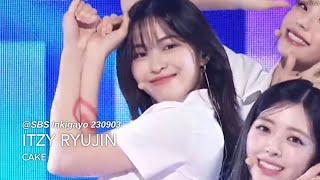 [4K] 있지 류진 'CAKE' (ITZY RYUJIN FanCam) @SBS Inkigayo 230903