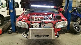 900whp evo 8 cold start, side exit