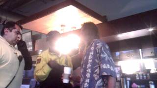 Drunk curses out Starbucks staff! Explicit language!