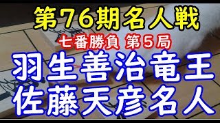 将棋 棋譜並べ ▲羽生善治竜王 △佐藤天彦名人 第76期名人戦七番勝負第５局 「技巧２」の棋譜解析 No.2000 横歩取り  Shogi/Japanese Chess