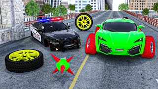 Fastest Sports Car vs. Sergeant Lucas | Sports car smashed policeman's wheel - WCH Cartoon