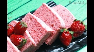 Strawberry Chiffon Cake Recipe - Bakealish.com