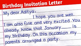 Letter to Your Friend Inviting for Birthday Party | Birthday Party Invitation Letter in English |