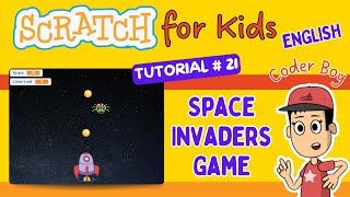 Scratch Tutorial # 21 | Space Invader Game | Coding for Kids(English) #scratch #kids #english